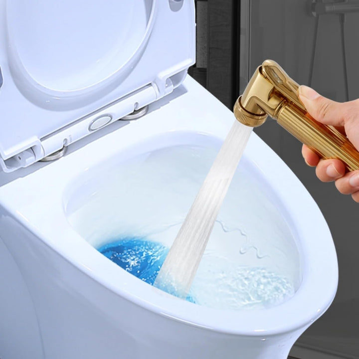 Eujgoov Massive Messing-Wandmontage-Dusche, Gold-Bidet-Sprayer für Toilette, Douchette, WC, Doree-WC