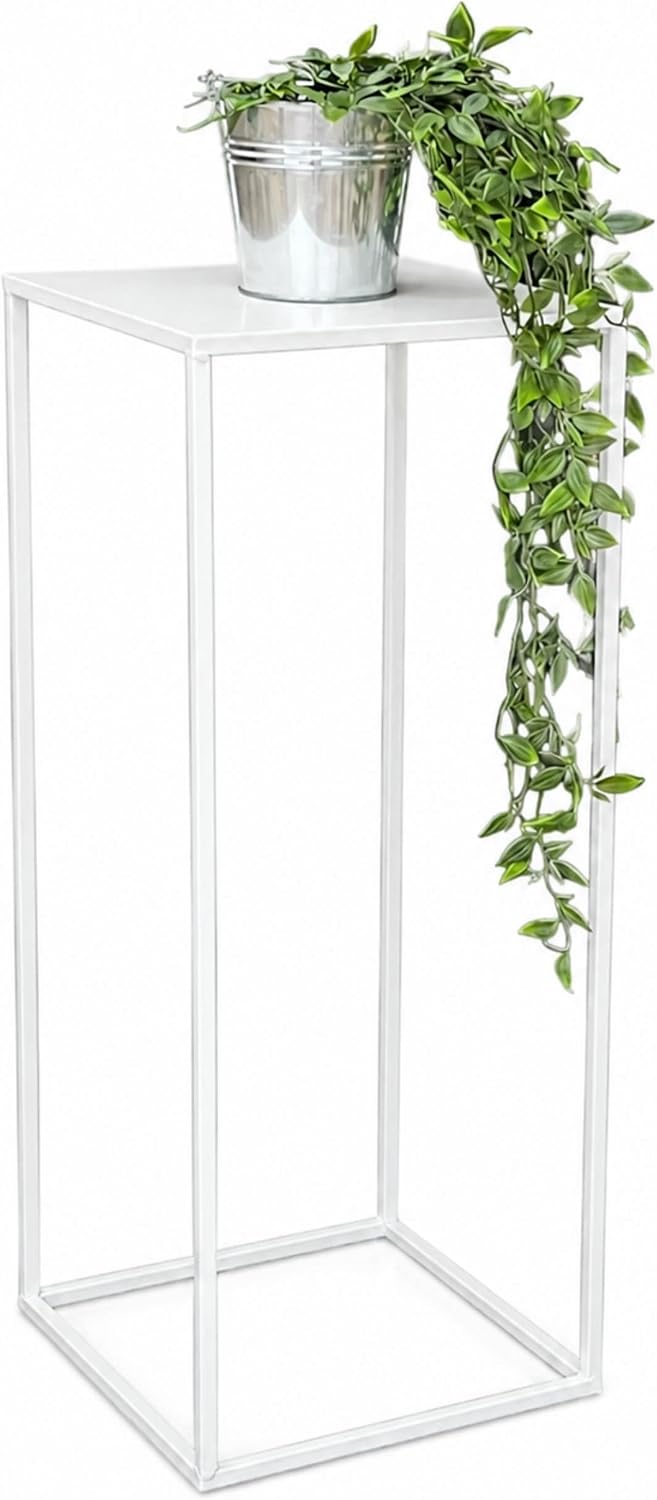 DanDiBo Blumenhocker Metall Weiss Eckig 50-70 cm Blumenständer Beistelltisch 96482 Blumensäule Moder