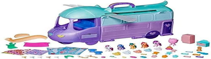My Little Pony Spielzeuge Mini World Magic Mare Stream, Wohnmobil Spielset zum Selbergestalten für K