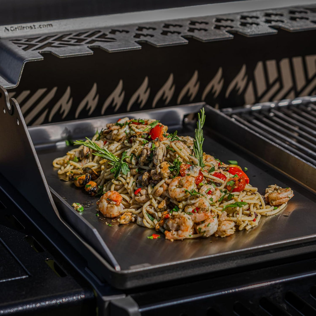 Edelstahl Grillplatte | Plancha 40x30cm - Universalgrösse | 4mm Massiv - Made in Germany, 40x30cm -
