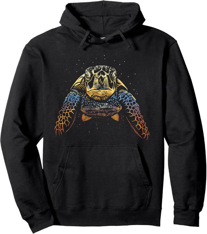 Meeresschildkröte als Bunte Schildkröte Pullover Hoodie
