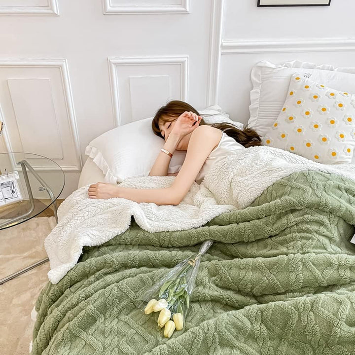 WONGS BEDDING Kuscheldecke 150x200 Flauschig Sherpa Decke,Sofaüberwurf Fleecedecke,Dick Sofadecke Do