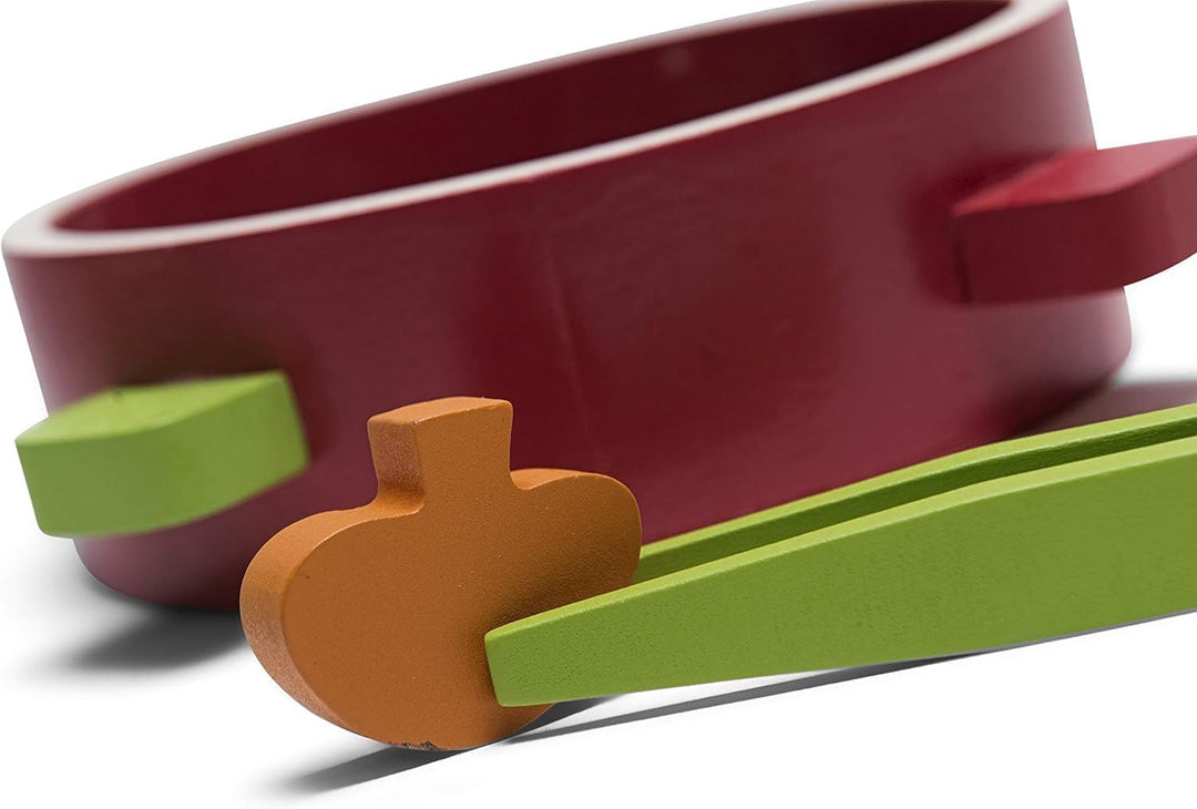 BS Toys Veggie, Rot - Holzspielzeug für Kinder - Motorikförderung - Gemüse sammeln und spielerisch l