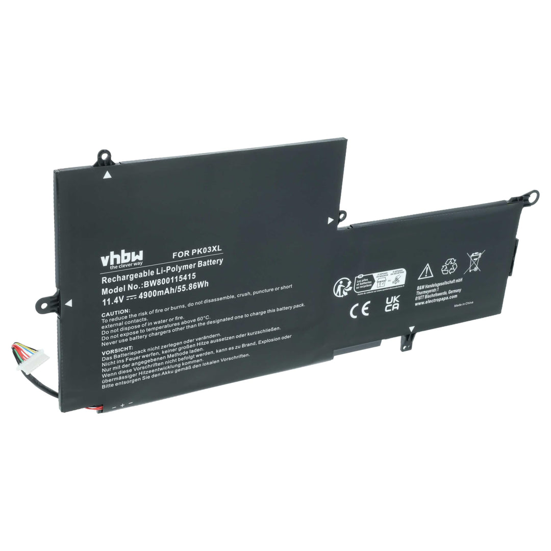 vhbw Akku kompatibel mit HP Spectre x360 13-4019tu(L8N97pa), x360 13-4020CA(L0Q57ua) Notebook (4900m