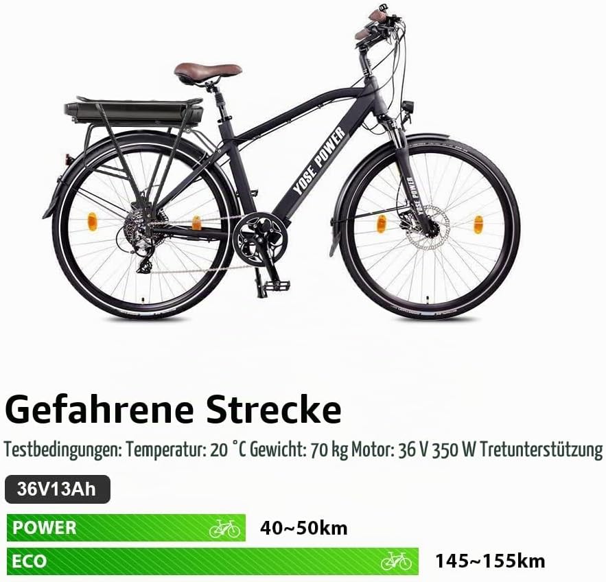 YOSE POWER Ebike Akku 36V 13Ah XH370-13J Batterie für 36V 250W / 350W /500W / 700W Motor E-Bike Elek
