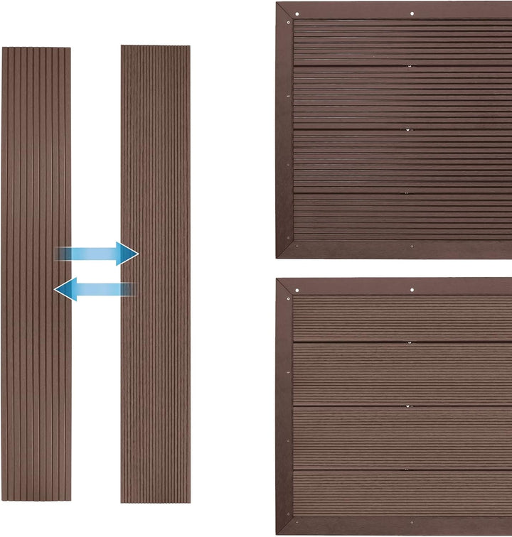 ML-Design WPC Bodenelement für Solardusche, Poolleiter oder Pool, Braun, 101 x 63 x 5,5 cm, rutschfe