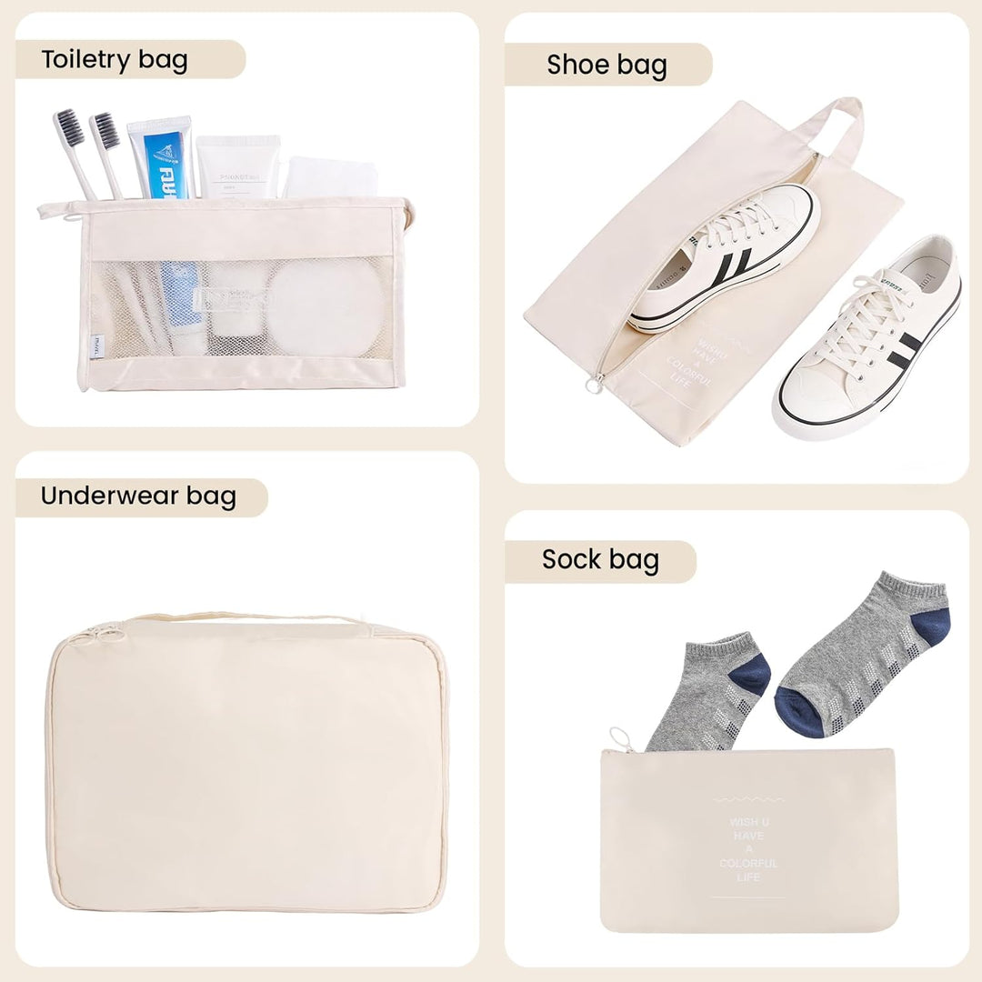 MosaiRudo 8-teilig Koffer Organizer Set, Packing Cubes, Packwürfel für Urlaub &amp; Business,Reise Organ