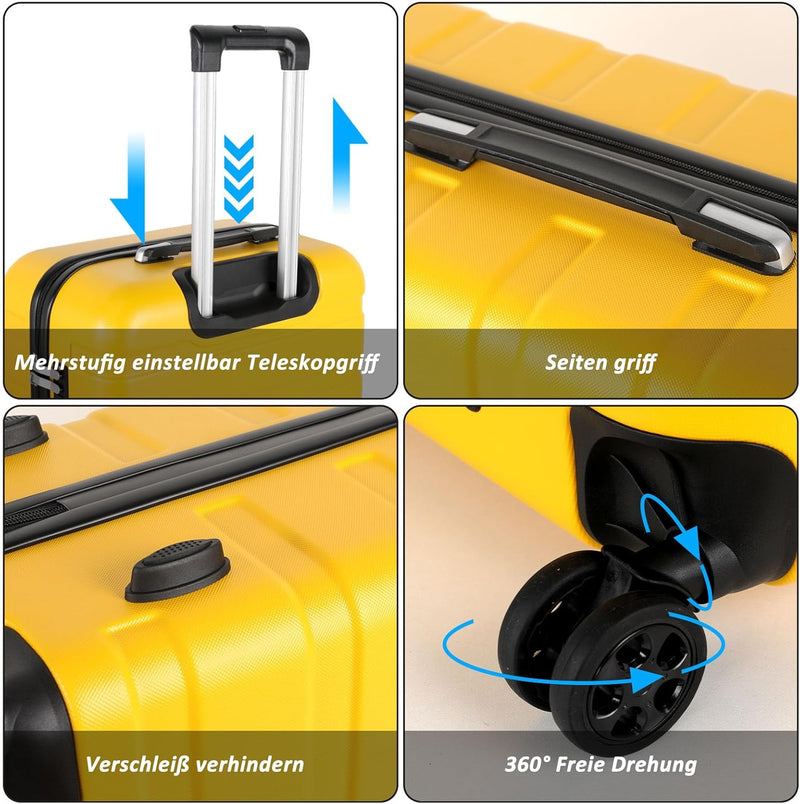 TAN.TOMI Koffer, Hartschalenkoffer, Koffer & Trolleys, Rollkoffer Reisekoffer Handgepäck, Suitcase K