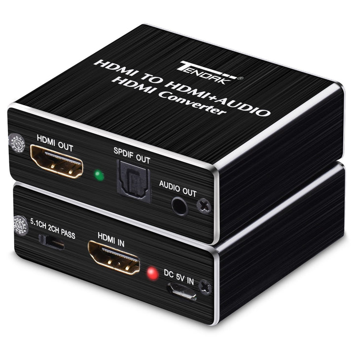 Tendak HDMI Audio Extractor, HDMI Audio Splitter 4K HDMI zu HDMI SPDIF TOSLINK Optical und 3,5mm Ste