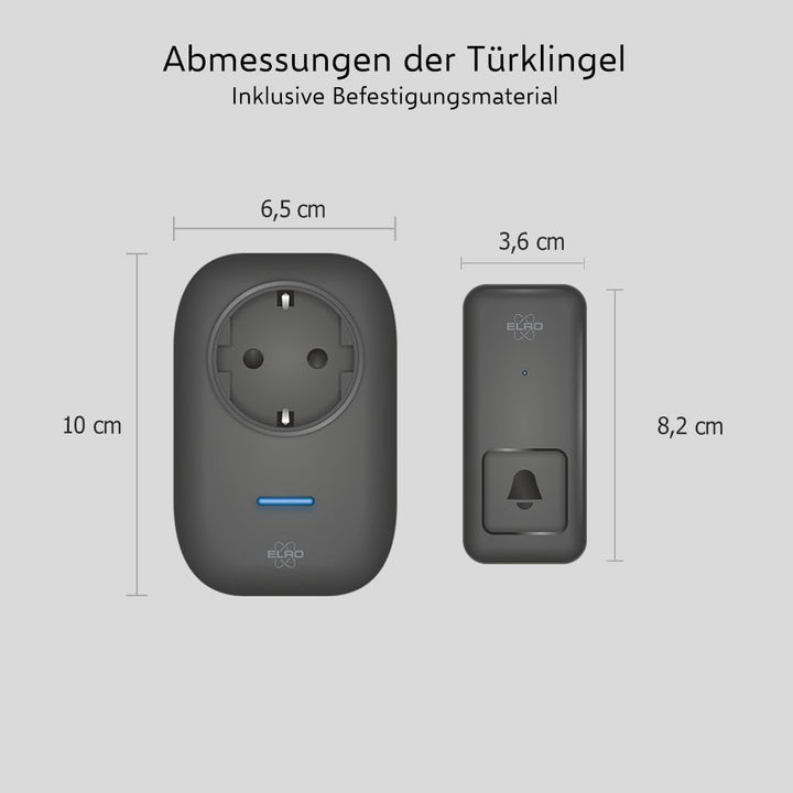 ELRO DB4000 Drahtloses kinetisches Türklingel-Set - mit Steck-Empfänger mit Steckdose - keine Batter