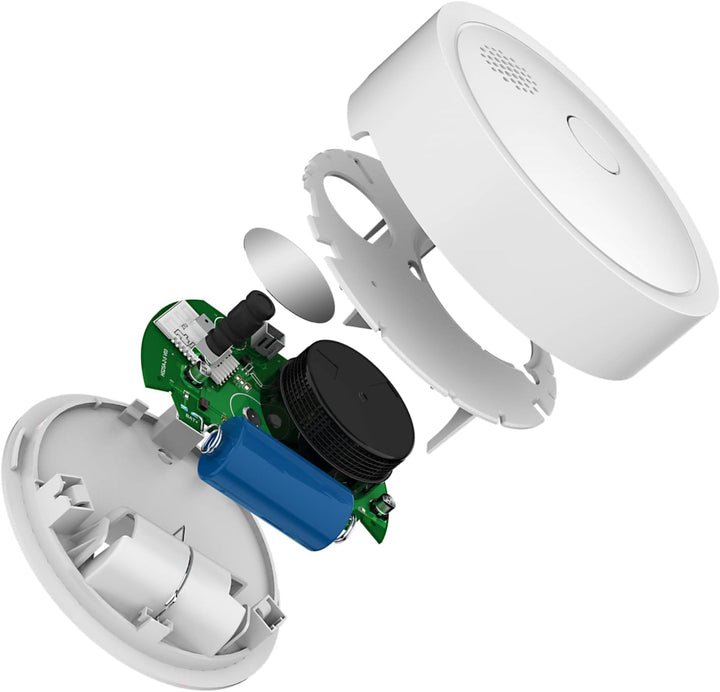 HEIMAN WiFi Smart Rauchmelder, 10 Jahre Fotoelektrischem Sensor，WLAN Feuermelder mit austauschbarer