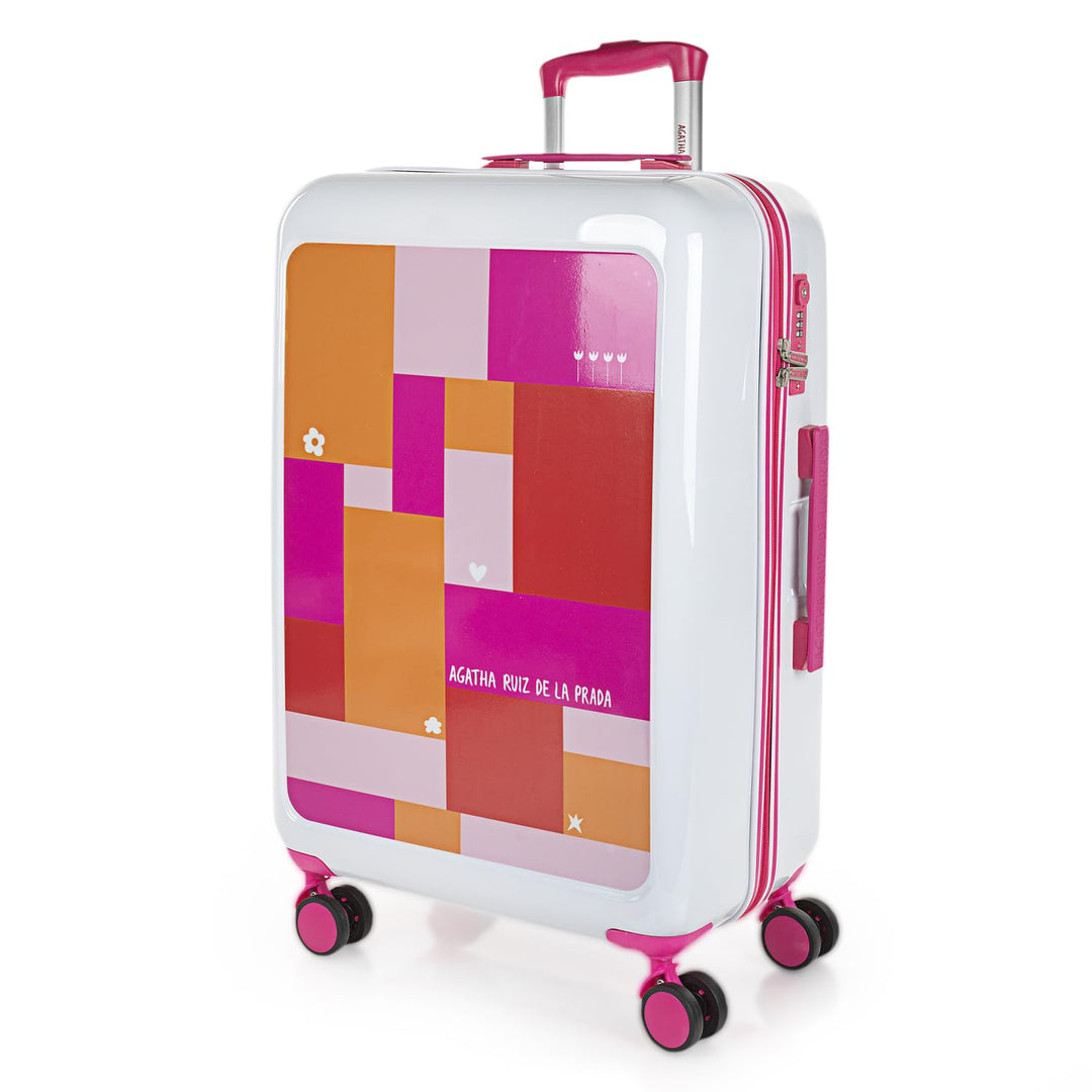 Koffer Mittelgross - Polycarbonat hochwertiger und Stabiler reisekoffer mit Blocks 65 cm, Blocks 65