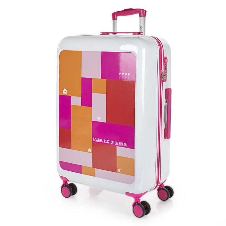 Koffer Mittelgross - Polycarbonat hochwertiger und Stabiler reisekoffer mit Blocks 65 cm, Blocks 65