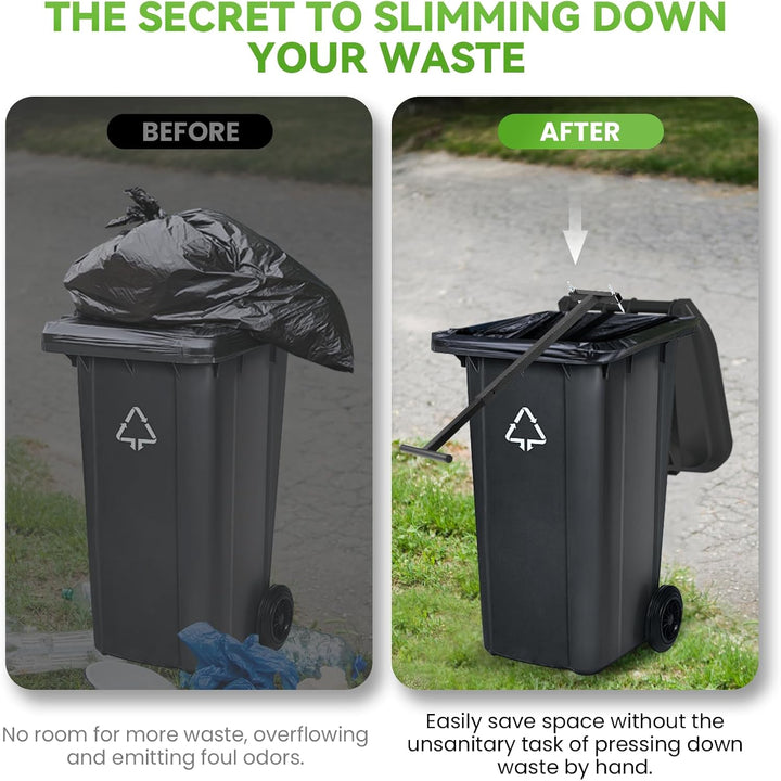 NEWTRY Manuelle Müllpresse, Müllverdichter für 120L-360L Mülltonne, Komprimiert Haushalts-, Küchen-