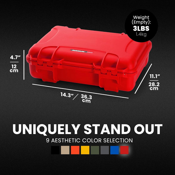 Nanuk 910 Wasserdichter Hartschalenkoffer leer - Rot Rot leer Hülle, Rot leer Hülle