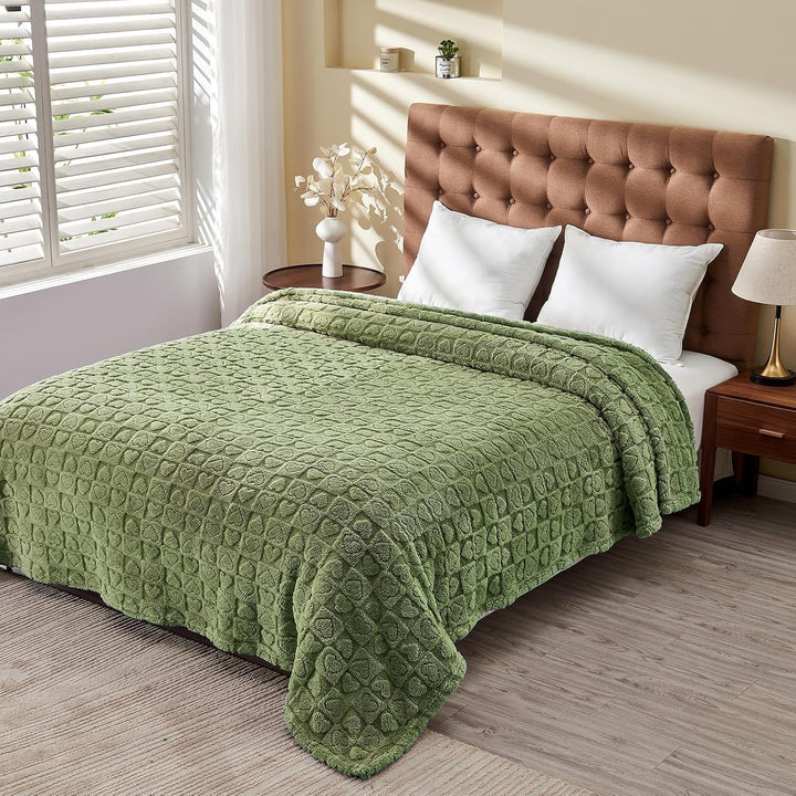 FY FIBER HOUSE Throw Blankets with Heart Checkered,Soft Warm Blankets for Lover Mom Father Gifts,Was