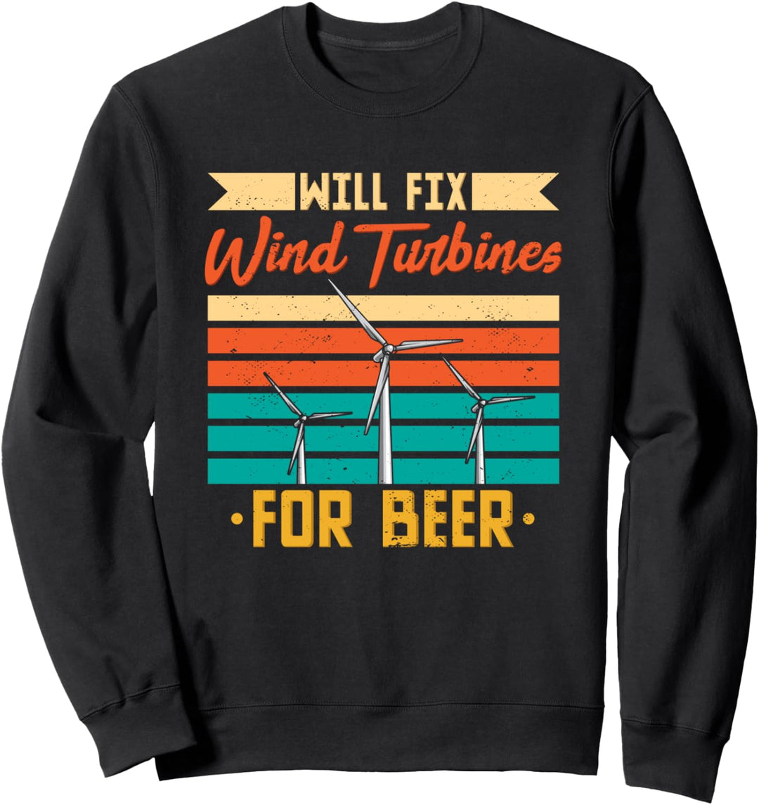 Windrad Ingenieur Windenergie Windkraftanlage Techniker Bier Sweatshirt