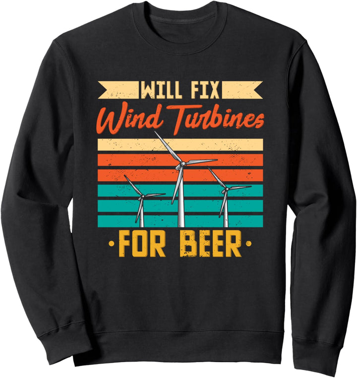 Windrad Ingenieur Windenergie Windkraftanlage Techniker Bier Sweatshirt