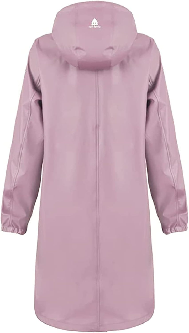 Damen Regenjacke Regenmantel Softshelljacke Friesennerz Parka PU Windbreaker mit Kapuze wasserdicht