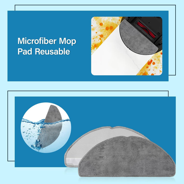 Zubehör für Roborock Q7 M5+ / Q7 L5+ Staubsauger, 1 Hauptbürste, 4 Hepa-Filter, 4 Wischtücher, 6 Sta