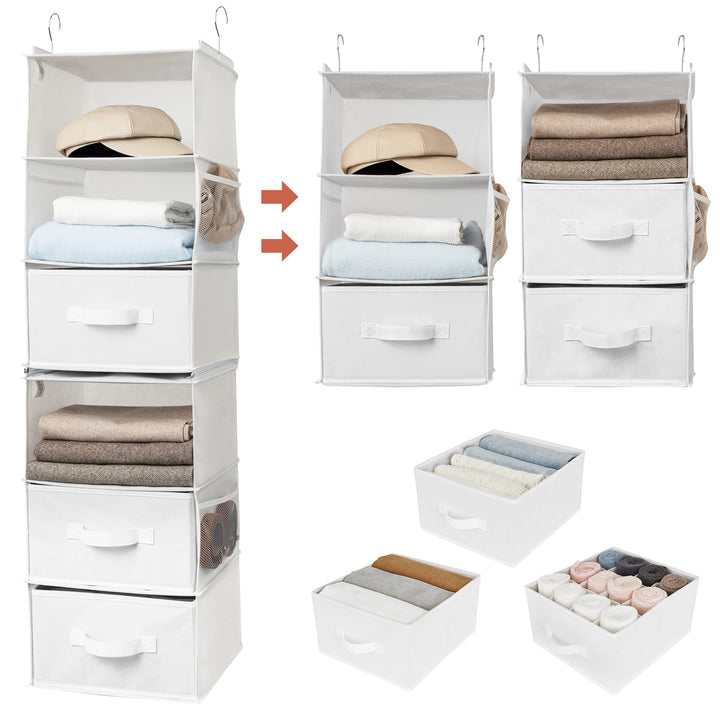 GRANNY SAYS Hängeorganizer Schrank, 1 Stück Hängeregal Stoff mit Schubladen, Weiss Hängeaufbewahrung