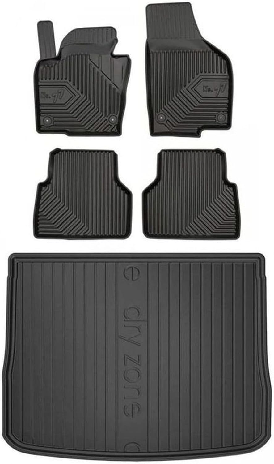 M MOTOS Satz Gummifussmatten und Kofferraummatten für Volkswagen Tiguan I 2007-2016 Verbessern Sie I