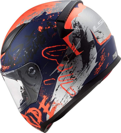 LS2 Herren NC Motorrad Helm, Schwarz/Orange/Blau, M M Schwarz/Orange/Blau, M Schwarz/Orange/Blau