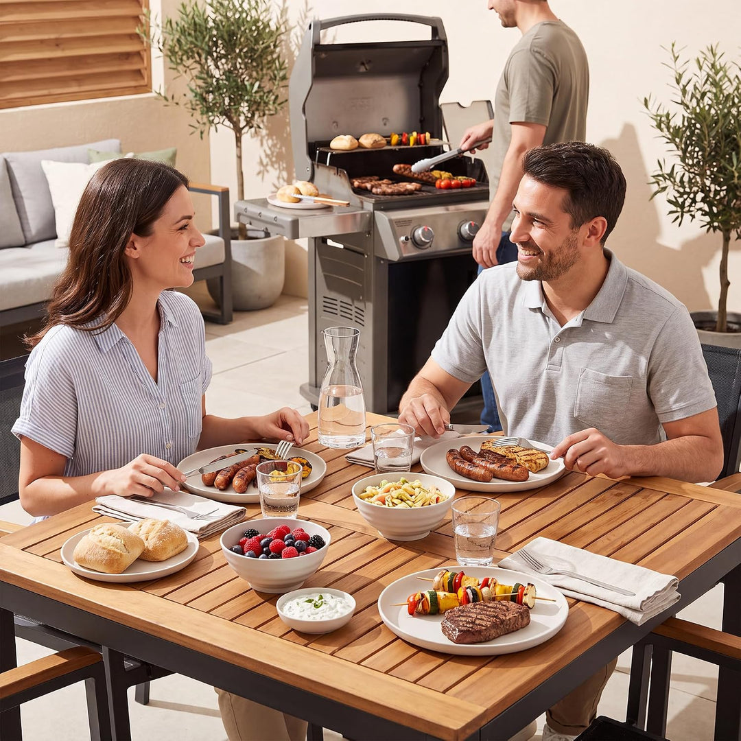 GRÄWE Linea Teller-Set 20-teilig, 10 grosse &amp; 10 kleine Teller, Beige | Leicht und robust, für Campi