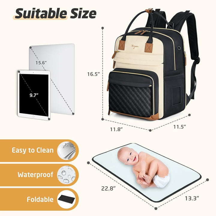 Wickeltaschen-Rucksack – extra grosse Wickeltasche für 2 Kinder, Doppelbett, Reise-Babytaschen für M