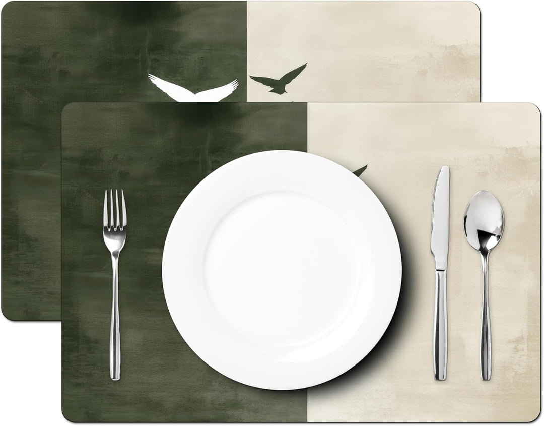 KitchenYeah© Platzsets Abwaschbar 6-Teilig 45x30 cm Tischsets Platzdeckchen rutschfeste Platzset Unt