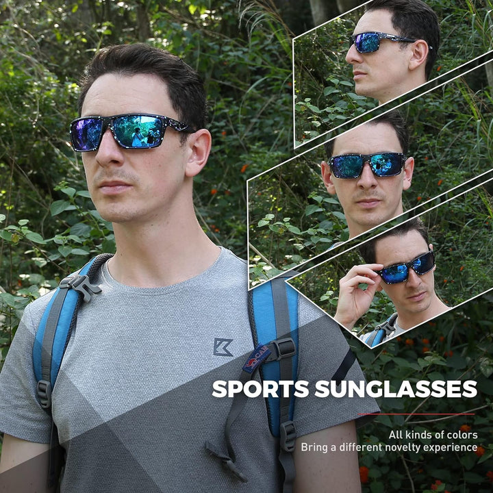 KAPVOE Polarisierte Sport Sonnenbrille hohe Definition hohen Kontrast Linsen für Damen Herren Radfah