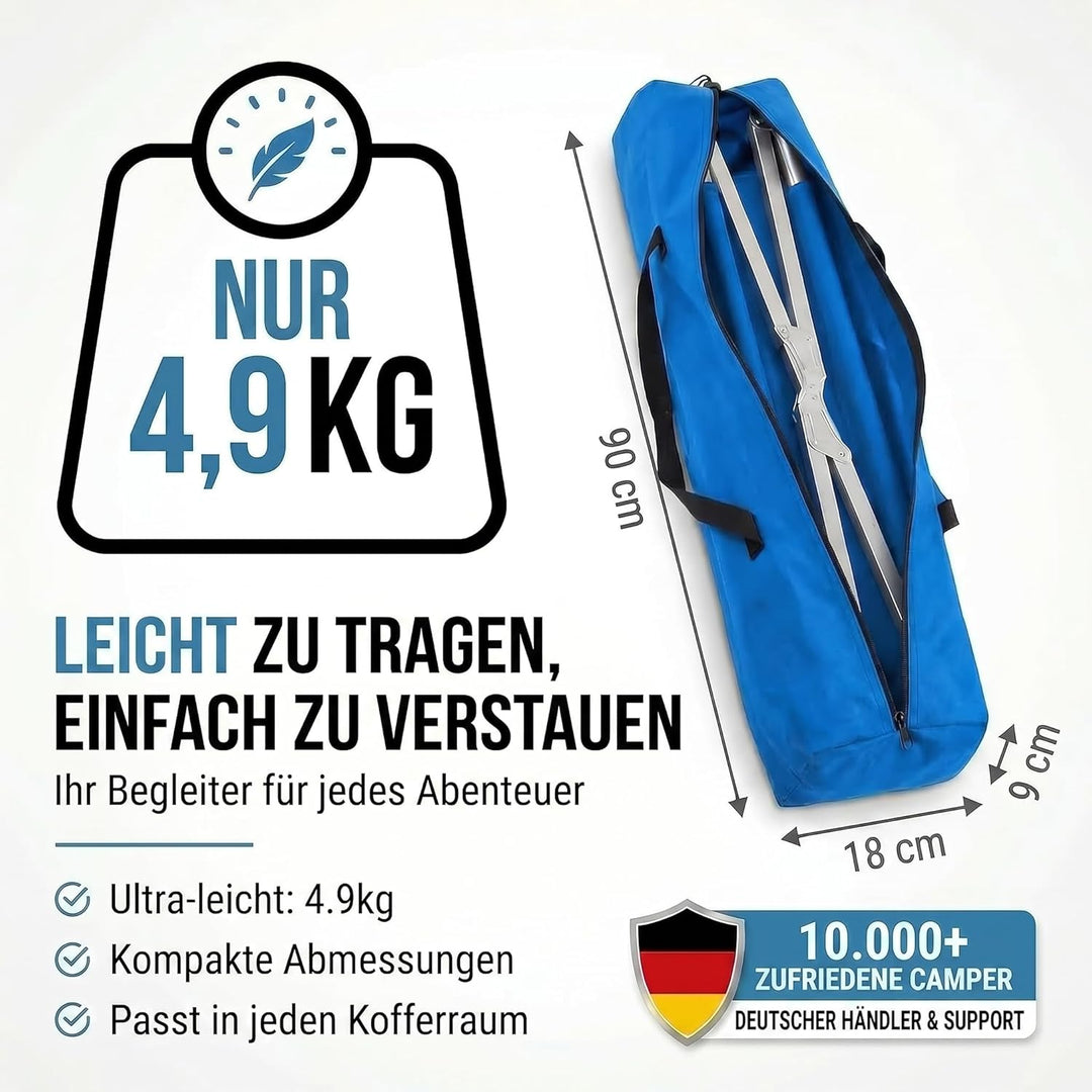 GOODS+GADGETS Faltbares Army Feldbett aus Aluminium - klappbares Campingbett & Gästebett