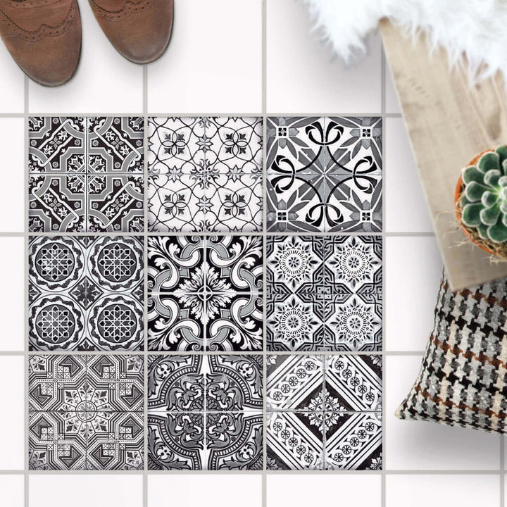 PVC Klebe-Fliesen für - [ Boden Fliesen ] - Aufkleber Folie Sticker für Boden-Fliesen - Küche oder B