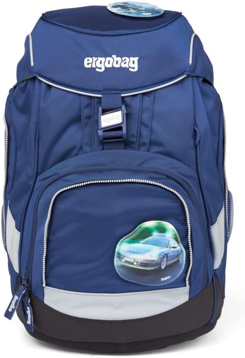 ergobag Pack Schulranzen-Set 6tlg. inkl. Klettie-Set Blaulichtbär - Blau