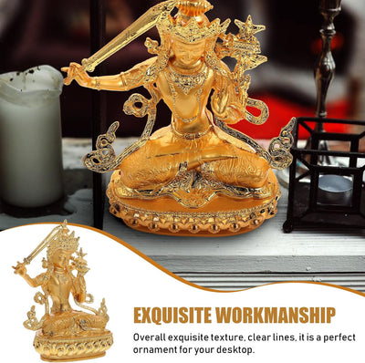 Cabilock Wohnkultur Manjushri Buddha Figur Sitzender Buddha Figur Skulptur Feng Shui Statue für Alta