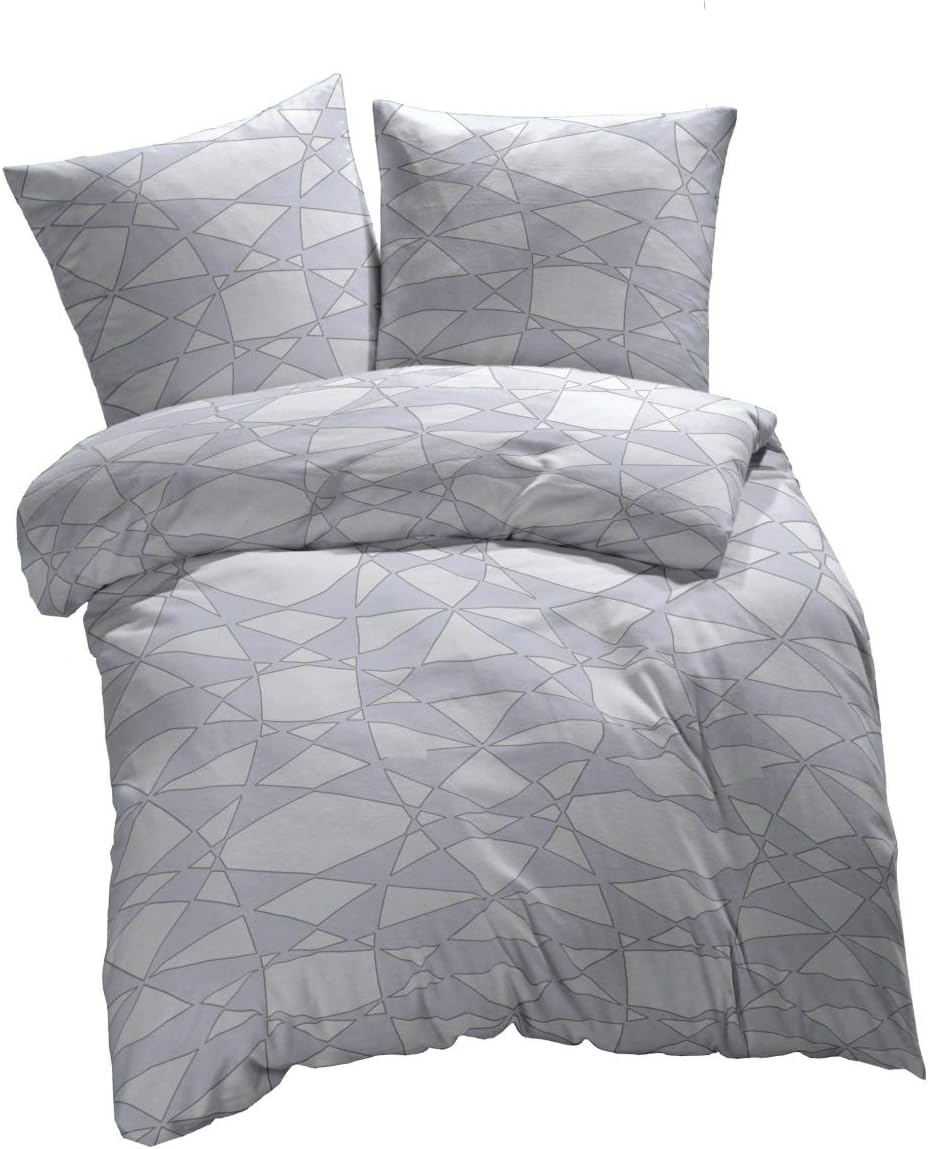 etérea Seersucker Bettwäsche 200x200 cm - bügelfreies Bettwäsche Set mit Kissen - Microfaser Satin n
