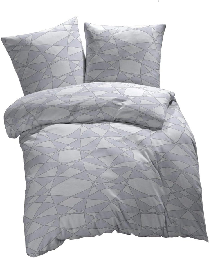 etérea Seersucker Bettwäsche 135x200 cm - bügelfreies Bettwäsche Set mit Kissen - Microfaser Satin n