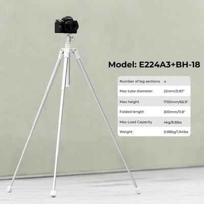 K&F Concept 4 in 1 Stativ, 170cm Handy Stativ Kamera Stativ, Tripod mit exzentrisches Rohr Selfie St
