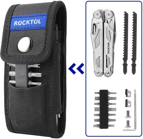 ROCKTOL Multitool, 29-in-1-Multitool-Zange mit austauschbaren Drahtschneidern und Säge, robustes Mul