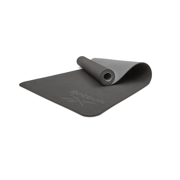 Reebok Doppelseitige 6-mm-Yogamatte Schwarz/Grau, Schwarz/Grau