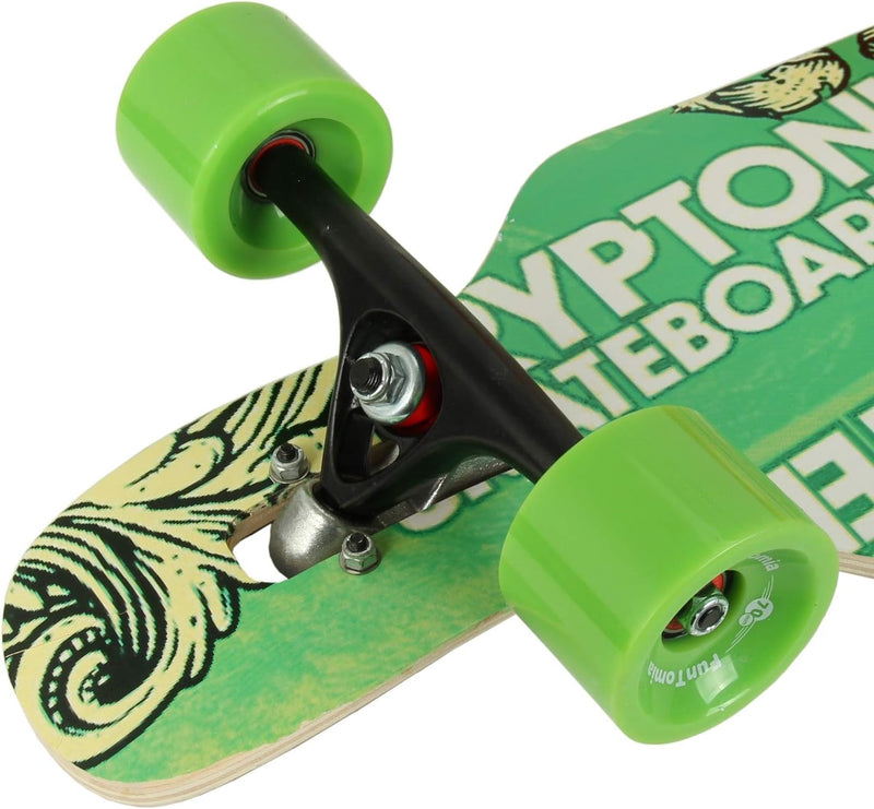 FunTomia Longboard mit 3 Flex Stufen Drop Through Cruiser Komplettboard Mach1 Speed Kugellager T-Too