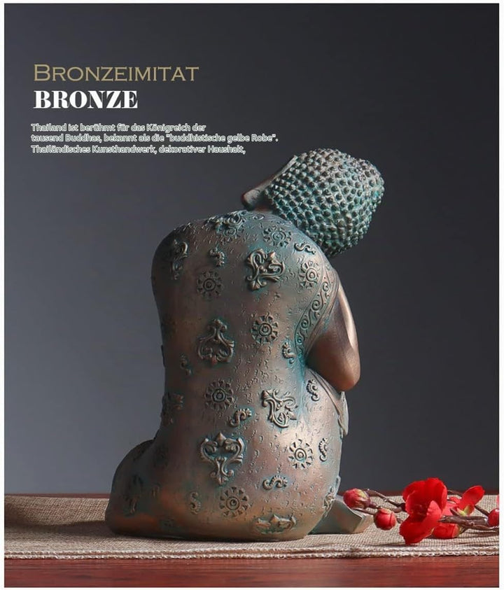 Vivi Idee schlafende Buddha Figur Statue Skulptur, Tischdeko Meditation Thailand, Deko Wohnzimmer Ba