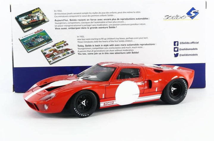Solido Modellfahrzeug 1:18 Ford GT 40 red Racing S1803005 Rot 1/18ème