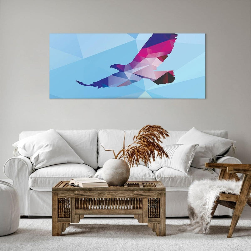 Wandbilder Dekoration Wohnzimmer Eagle Illustration modern Grafik Panorama Bilder auf Leinwand 120x5