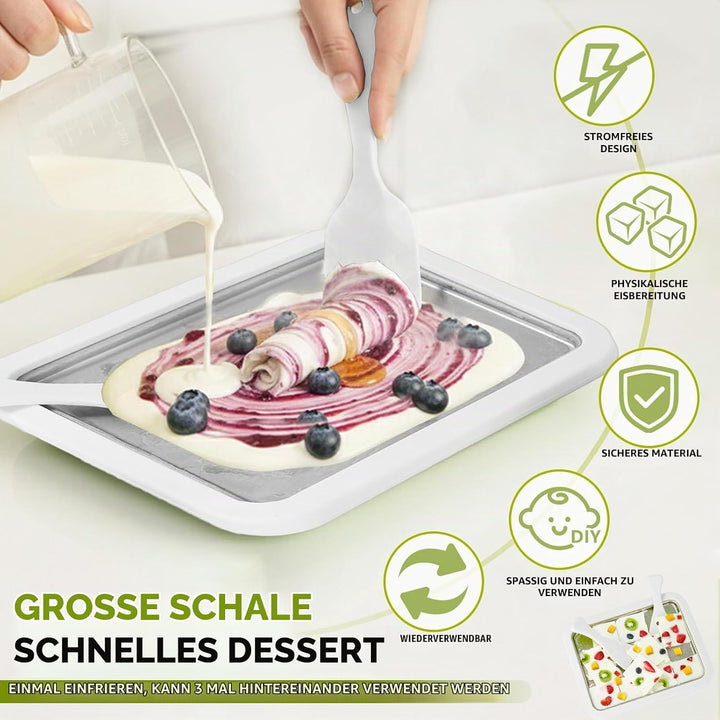 Eiscreme Roller Maker Set Mit 2 Spateln, Instant Eismaschine, Ice Cream Rolls Platte Für Erwachsene
