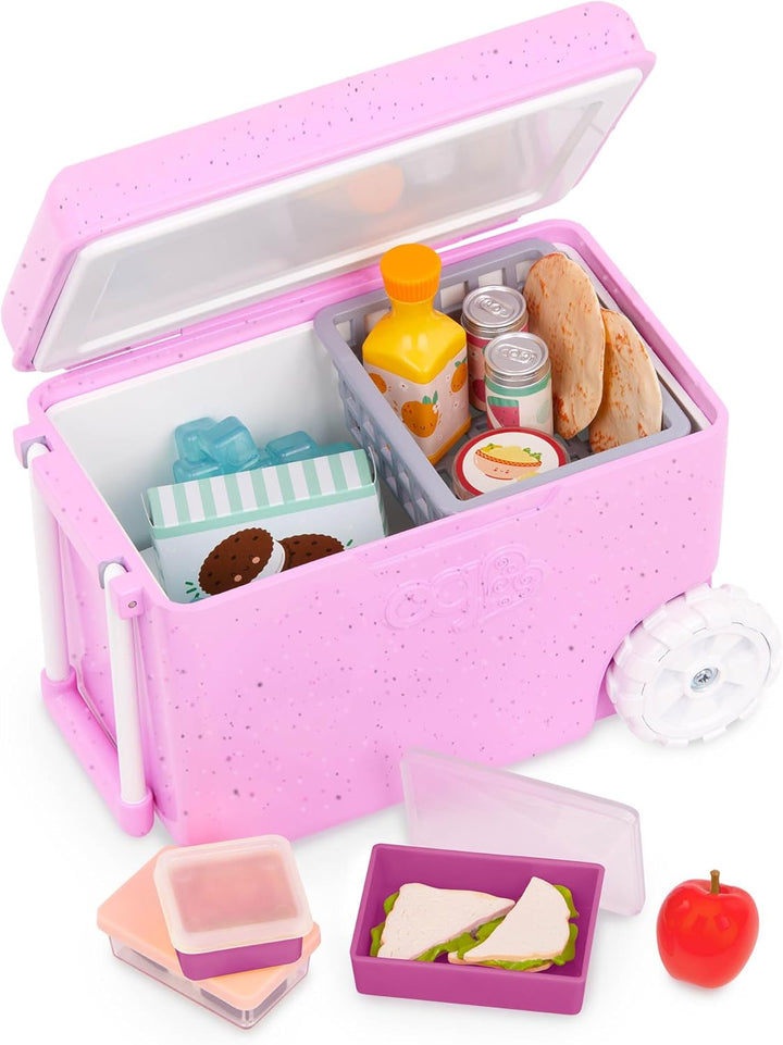 Our Generation – OG Camping Kühlbox – 46 cm Puppe Zubehör – Rollende Kühlbox mit Rädern – Spielzeuge