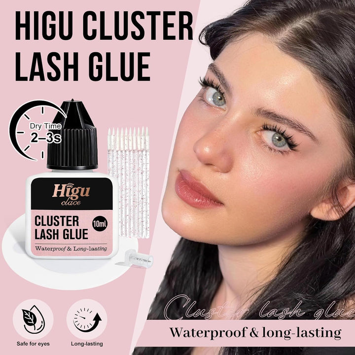 Higu clace Lash-Glue DIY Waterproof Eyelash Adhesive Lash-Cluster-Glue 3s Strong Hold Long Lasting f