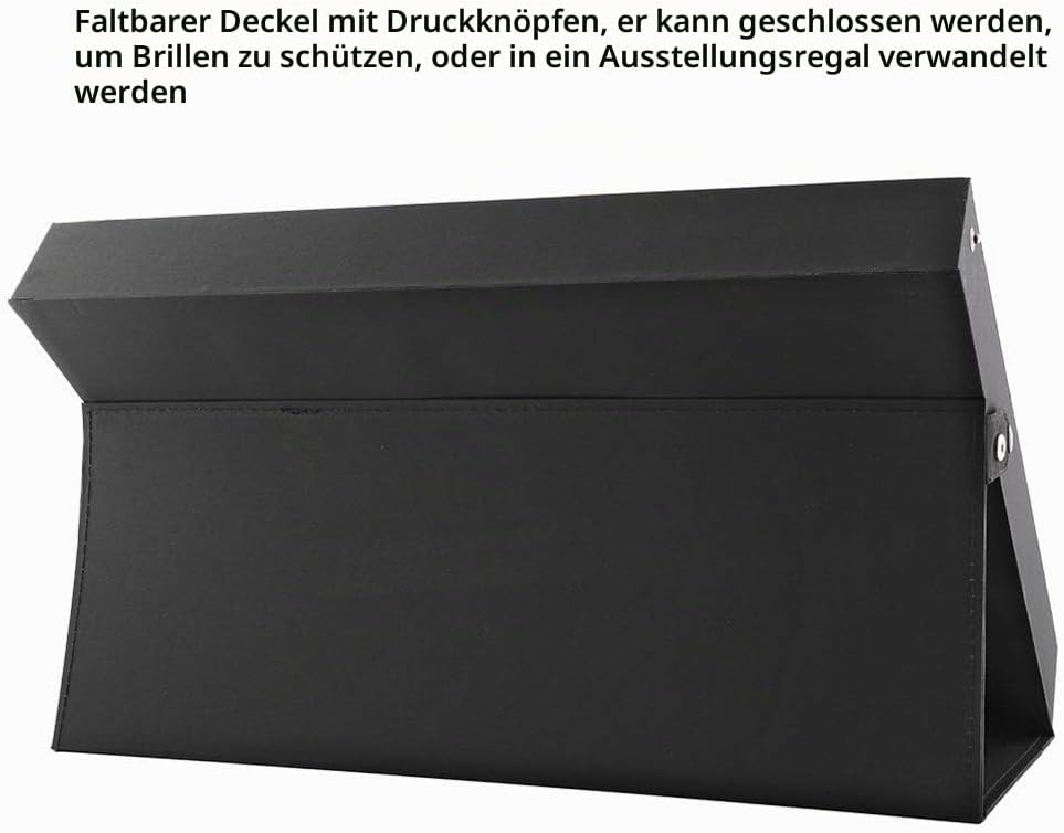 Dioche Brillenetui, Uhren-Organizer, 18 Fächer, Sonnenbrillen-Aufbewahrungsbox, mit Metallknöpfen, m