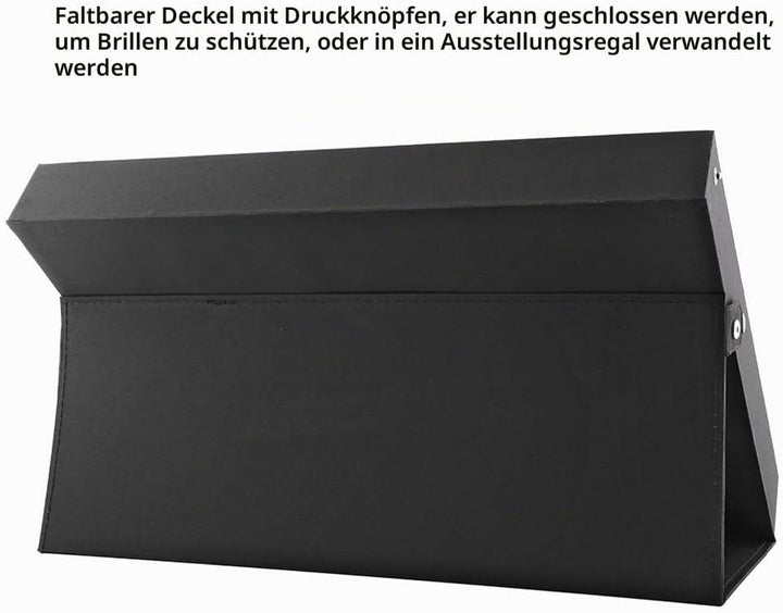 Dioche Brillenetui, Uhren-Organizer, 18 Fächer, Sonnenbrillen-Aufbewahrungsbox, mit Metallknöpfen, m