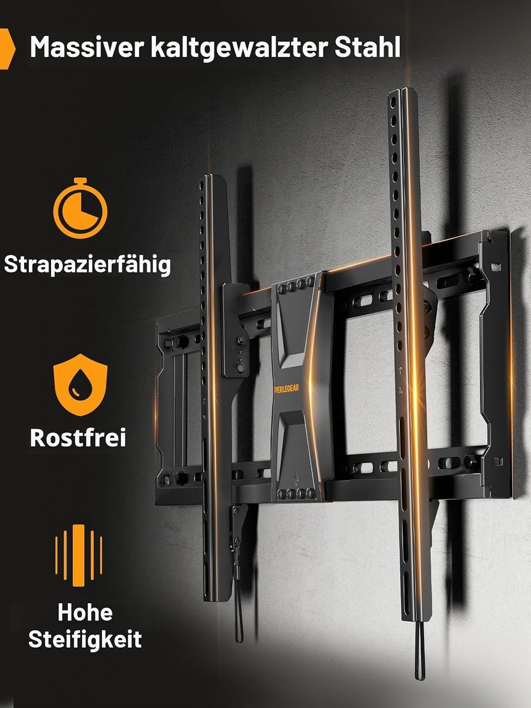 Perlegear TV Wandhalterung für die meisten 37-82 Zoll Fernseher bis zu 60 kg, neigbare Fernseher Hal
